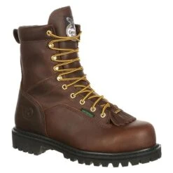 Work Shoe Store 25 Men's Georgia 8" Low-Heel Logger Steel Toe Waterproof Boots