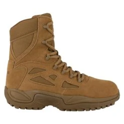 Men's Reebok 8" Rapid Response RB Composite Toe Side-Zip Boots -Work Shoe Store 1 650 reebok 8 rapid response rb composite toe side zip coyote brown