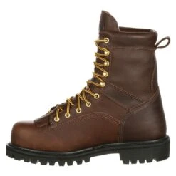 Men's Georgia 8" Low-Heel Logger Steel Toe Waterproof Boots -Work Shoe Store 2 650 georgia 8 low heel logger steel toe waterproof tumbled chocolate