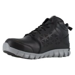 Men's Reebok Sublite Cushion Work Mid Alloy Toe Met Guard Boots -Work Shoe Store 2 650 reebok sublite cushion work mid alloy toe met guard black