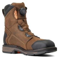 Men's Ariat 8" Workhog XT BOA Composite Toe Waterproof Boots -Work Shoe Store 3 650 ariat 8 workhog xt boa composite toe waterproof boots chocolate brown