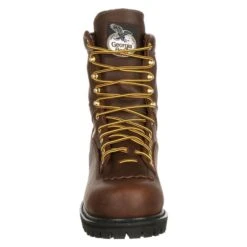 Men's Georgia 8" Low-Heel Logger Steel Toe Waterproof Boots -Work Shoe Store 3 650 georgia 8 low heel logger steel toe waterproof tumbled chocolate