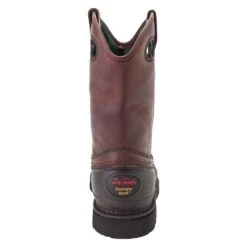 Men's Georgia 11" Mud Dog Comfort Core Pull-On Steel Toe Boots -Work Shoe Store 4 650 georgia 11 mud dog comfort core pull on steel toe soggy brown