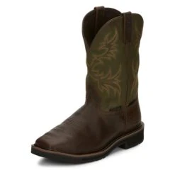 Men's Justin Original Work Boots 11" Keavan Met Guard Steel Toe Waterproof 12 Men's Justin Original Work Boots 11" Keavan Met Guard Steel Toe Waterproof -Work Shoe Store 4 650 justin original work boots 11 keavan met guard steel toe waterproof dark brown mossy green