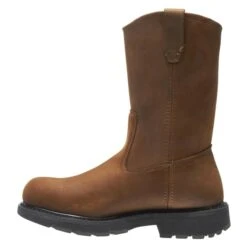 Men's Wolverine 10" Leather Wellington Steel Toe Boots -Work Shoe Store 5 650 wolverine 10 leather wellington steel toe brown