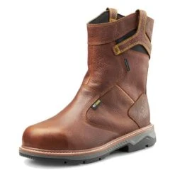 Men's Terra Patton Wellington IMG Aluminum Toe Waterproof Boots -Work Shoe Store 7 650 terra patton wellington img aluminum toe waterproof boots brown